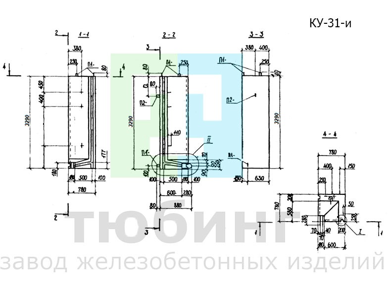 Угловой коллекторный стеновой блок КУ-31-и по серии РК 1101-87