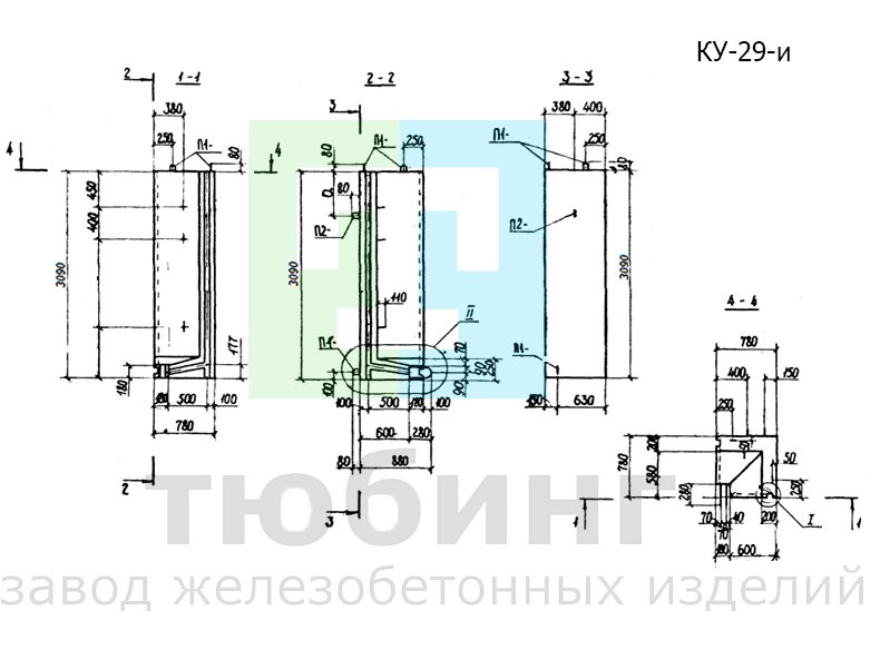 Угловой коллекторный стеновой блок КУ-29-и по серии РК 1101-87