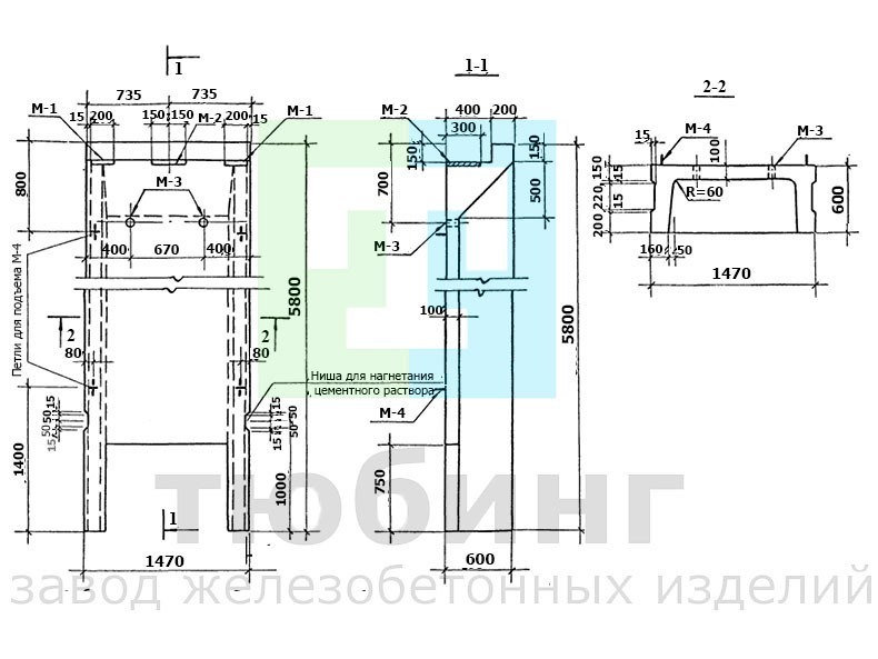 Стеновая панель ПВ2-1,2,3,4,5 для подвальных помещений производственного назначения по серии ТКП-73